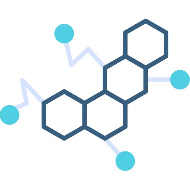 Molekül vektör satırı simgesi