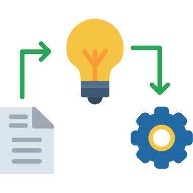 fikir düz vektör simgesi