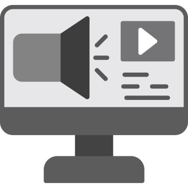 Monitör. Web simgesi basit illüstrasyon