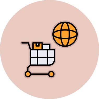 Alışveriş arabası simgesinin vektör çizimi