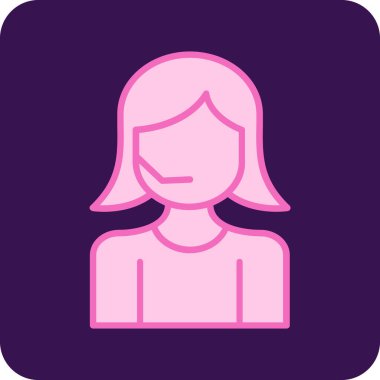 Kadın Kullanıcı simgesi vektör illüstrasyonu