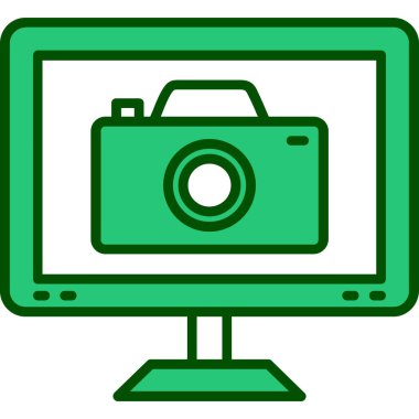 Monitör. Web simgesi basit illüstrasyon