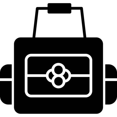 Sırt çantası. Web simgesi basit tasarım