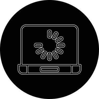 Virüs simgesi içeren dizüstü bilgisayar ekranı, basit biçim