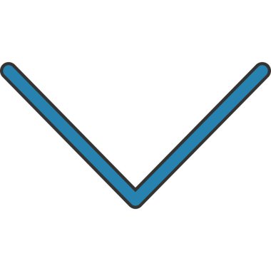 Çek işareti. Vektör. Beyaz arka planda yumuşak gölgesi olan mavi bir ikon. yuvarlak daire izole.