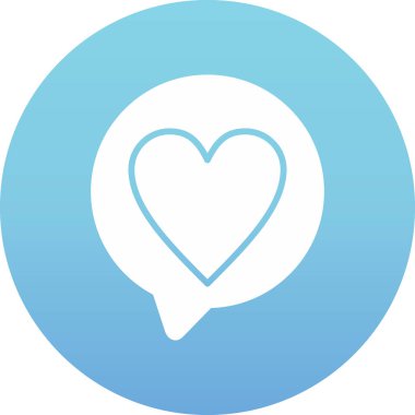 kalp yassı ikon vektör çizimi