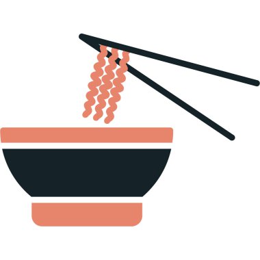 Bir kase çorba, yemek çubuğu ve kase