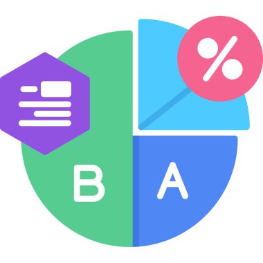 iş ve finans düz simgesi, vektör