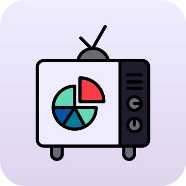 TV simgesi, vektör illüstrasyonu