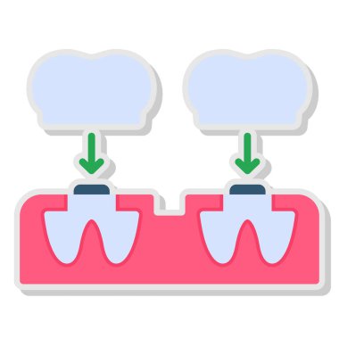 Diş. Web simgesi vektör illüstrasyonu
