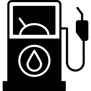 benzin istasyonu simgesi basit vektör illüstrasyonu