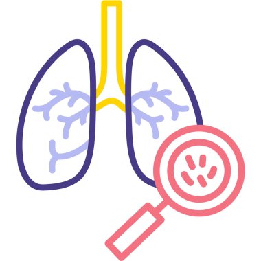 Akciğer ikonu. Web için akciğer vektör simgelerinin özet çizimi