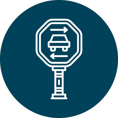 Yol işareti simgesinin vektör illüstrasyonu