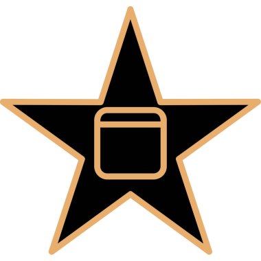 Altın yıldız simgesi, vektör illüstrasyonu