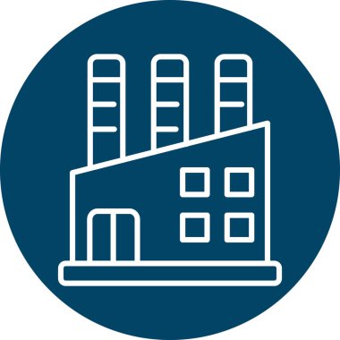 Fabrika binası ikon vektör illüstrasyonu
