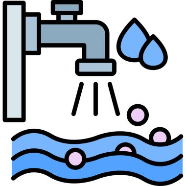 Tesisat tesisat ikonu - ana hatlarıyla doldurulmuş -