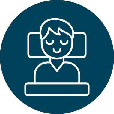 Dizüstü bilgisayarı olan adam vektör çizimi