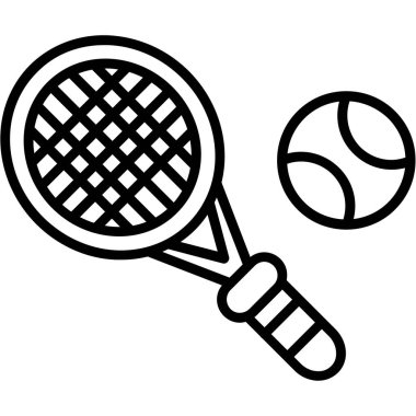 Tenis raketi simgesi vektör ana hatları sembolü