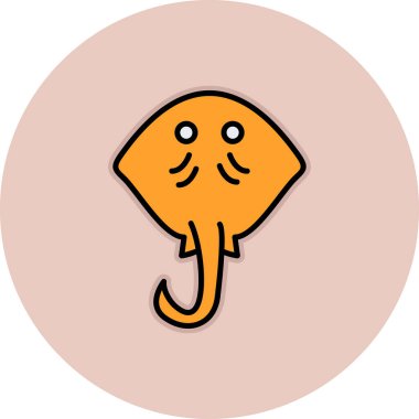 Beyaz arka planda sevimli bir turuncu fil karikatürü, vektör illüstrasyonu.