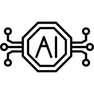 Yapay zeka simgesi, vektör çizimi