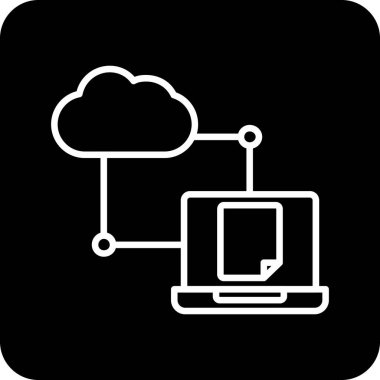 Bulut hesaplama simgesi vektör illüstrasyonu