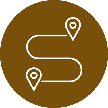 Modern b 'nin vektör çizimi harita simgesinden yoksun