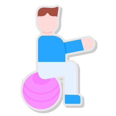 Adam top simgesiyle oynuyor, düz stil