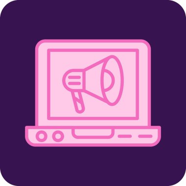 Pazarlama web simgesi, vektör illüstrasyonu