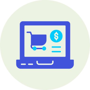 ecommerce çevrimiçi mağaza simgesi doldurulmuş taslak biçimi