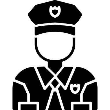 Polis memuru simgesi, basit vektör çizim