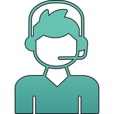 Çağrı merkezi müşteri hizmetleri simgesi. hat müşteri çağrı merkezi servis vektör rengi düz izole