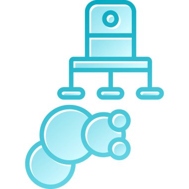 Mavi çizgi elektrikli süpürge ikonu beyaz arkaplanda izole edildi. vektör.