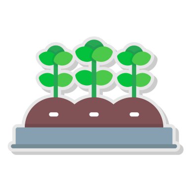 ağaç bitkisi simgesi, vektör illüstrasyonu