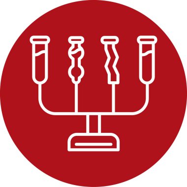 Kırmızı ve beyaz simgenin vektör illüstrasyonu