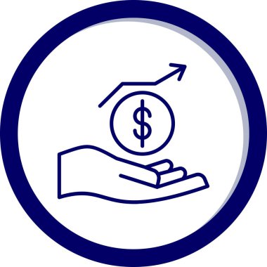 Oklu bozuk para doları. Basit tasarım