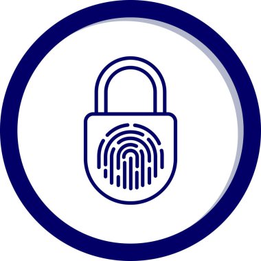 Mavi ve beyaz bir ikonun vektör illüstrasyonu