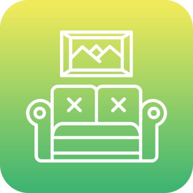 Bir kanepe simgesinin vektör illüstrasyonu