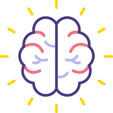 Beyin. Web simgesi basit illüstrasyon