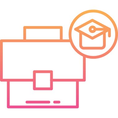 Mezuniyet kap vektör satırı simgesi.