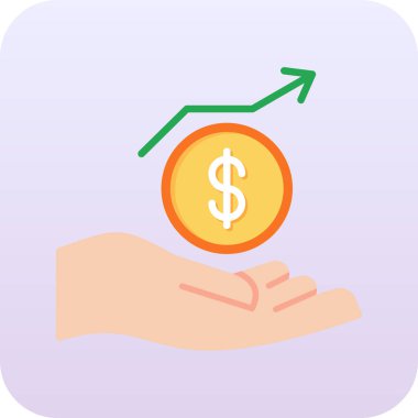 Altın sikke ikonunu tutan el..