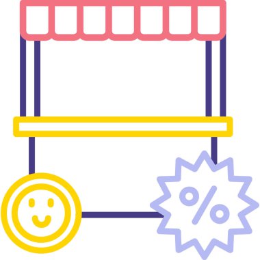 Otomobil indirimi simgesi - taslak biçiminde