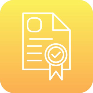 Sertifika ikonu vektör illüstrasyonu