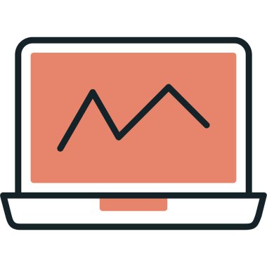 Dizüstü bilgisayar simgesi vektör çizimi