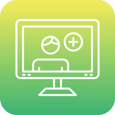 güzel bilgisayar monitörü vektör çizgisi simgesi