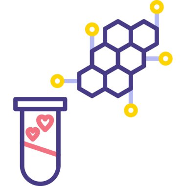 kalp ve matara ikonu vektör çizimi tasarımı