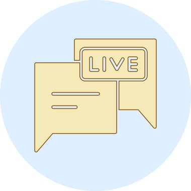 Canlı yayın. Web simgesi vektör illüstrasyonu