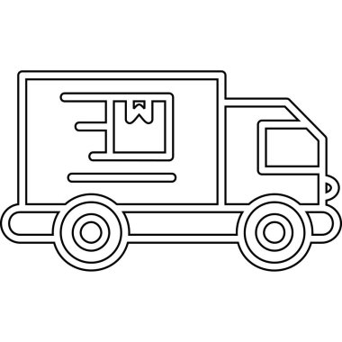 dağıtım kamyonu simgesi, basit siyah stil