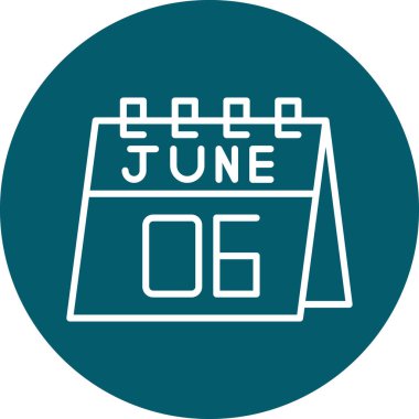 Haziran Glyph vektörü Simge Tasarımı