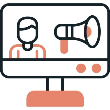 Konuşmacı. Web simgesi basit illüstrasyon