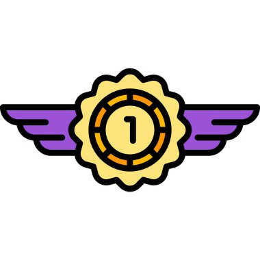 Kanat ikonlu motosiklet kaskı. Motosiklet vektör tasarımının rengi